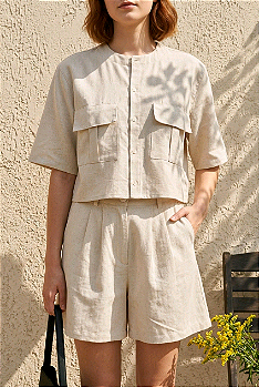 Camisa cropped linho Magnólia
