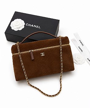 Bolsa Chanel Vanity Case / Top Handle em Camurça