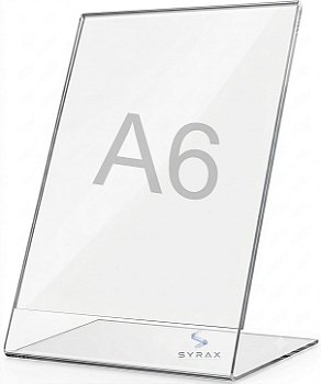 Display Acrílico A6 15x10cm de Mesa Tipo L Vertical
