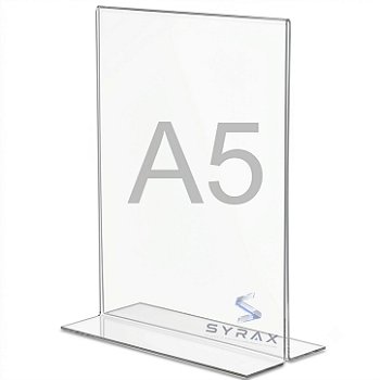 Display Acrílico A5 21x15cm de Mesa Tipo T Vertical