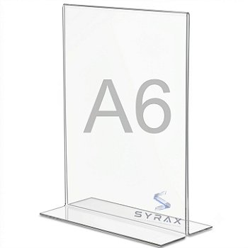 Display Acrílico A6 15x10cm de Mesa Tipo T Vertical