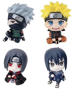 Kit 4 Figures Naruto Sasuke Kakashi e Itachi