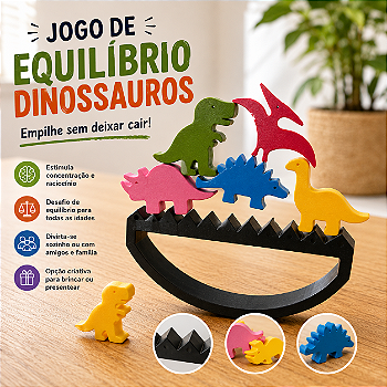 Jogo de Equilíbrio Dinossauros 3D