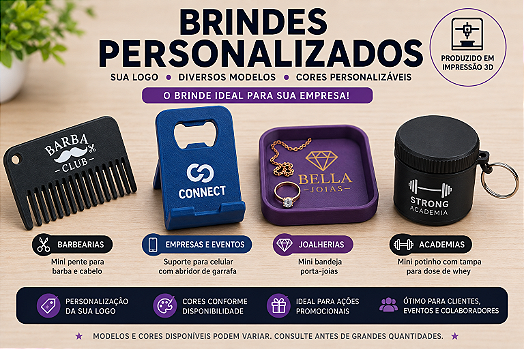 Brindes Personalizados com Logo para Empresas | Impressão 3D