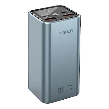 Power Bank A'Gold BTE92 20000mAh 65W Turbo USB-C Azul Quick Charge PD