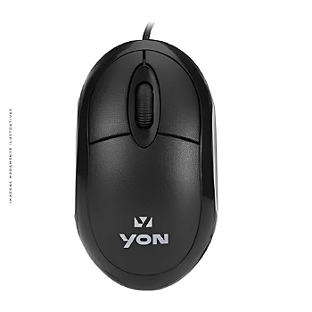 Mouse YON, USB 2.0, 800DPI, Preto - MO-001