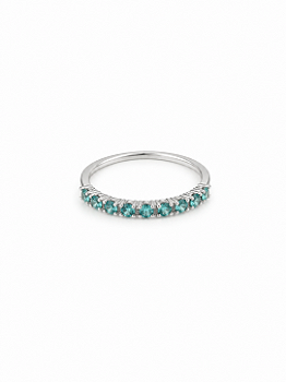 Anel Prata 925 com Zircônia Azul