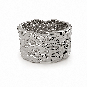 Bracelete Prateado Texturizado Lumend Semijoias