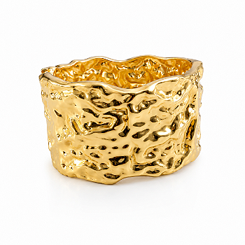Bracelete Grosso Dourado Texturizado