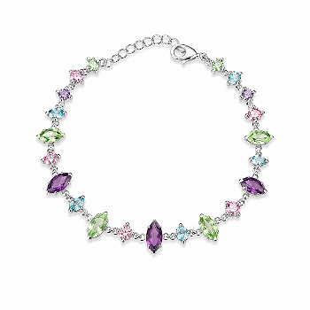 Pulseira Colors Folheada a Prata