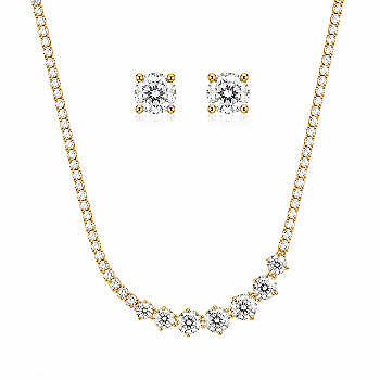 Conjunto folheado a ouro