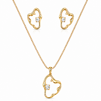 Conjunto orgânico folheado a ouro
