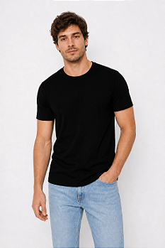 Camiseta Masculina Básica 100% Algodão Peruano Manga Curta