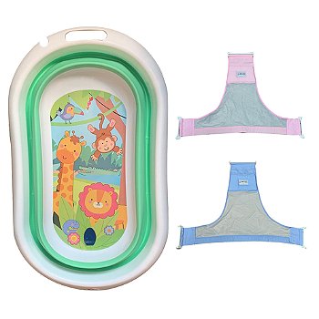 Kit Banheira De Bebê Dobravel Animais + Rede Proteção Love