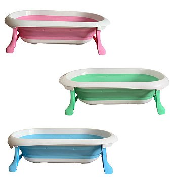 Banheira De Bebe Retrátil Dobrável Silicone Love