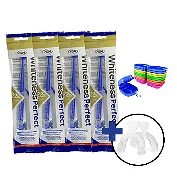 4 Clareador Whiteness Perfect 22% + 1 Par de Moldeira