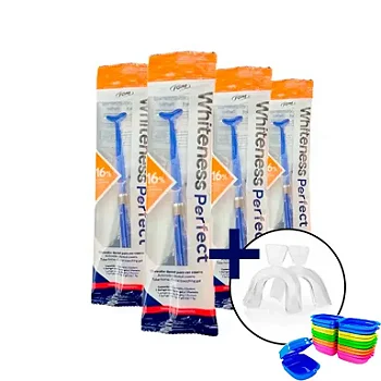 4 Clareador Whiteness Perfect 16% + 1 Par de Moldeira