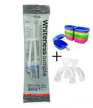 3 Clareador Whiteness Simple 16% + 1 Par de Moldeira