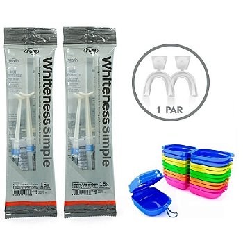 6 Clareador Whiteness Simple 16% + 1 Par de Moldeira