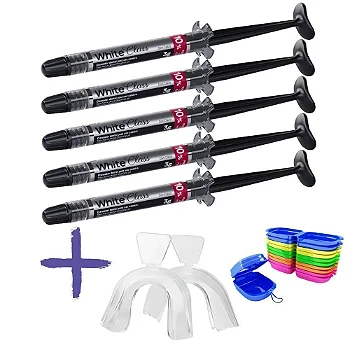 4 Clareador White Class 10% + 1 Par de Moldeira