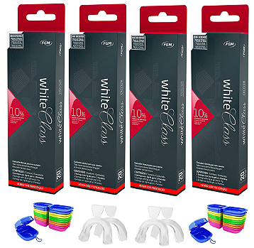 4 Clareador White Class 10% + 2 Pares de Moldeira
