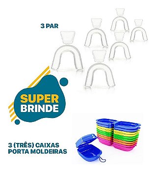 Moldeira Para Clareamento - 3 Par + Porta Moldeira