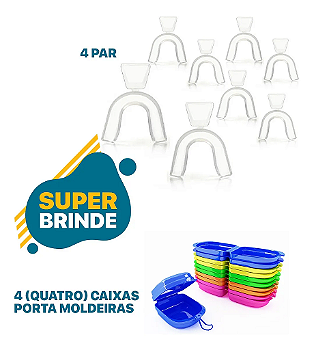 4 Par Moldeira Para Clareamento + Porta Moldeira
