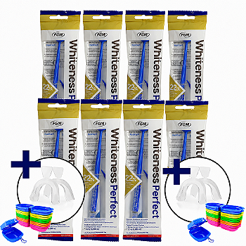8 Clareador Whiteness Perfect 22% + 2 Pares de Moldeira
