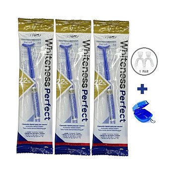 Clareador Whiteness Perfect 22% - 3 Unid + 1 Par de Moldeira
