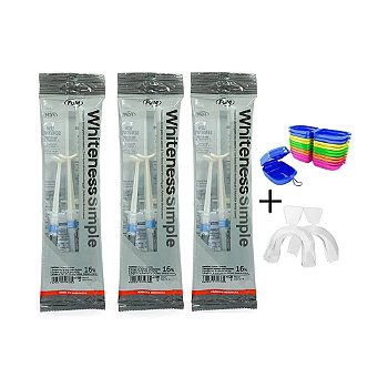 Clareador Dental Whiteness Simple 16% - 9 Seringas + Moldeira