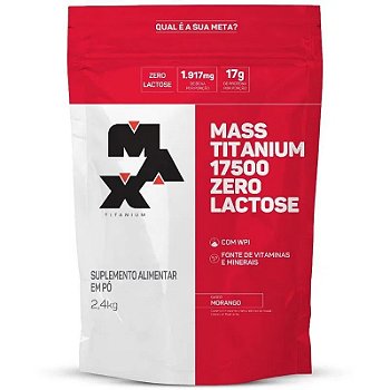 MASS TITANIUM 17500 ZERO LACTOSE REFIL 2,4KG MORANGO