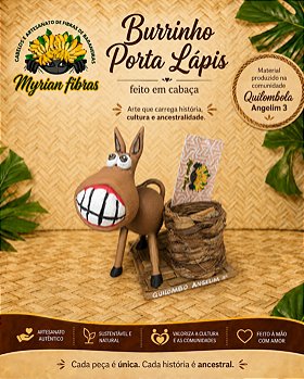 BURRINHO PORTA LAPIS FEITO EM CABAÇA