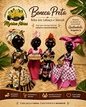 BONECAS PRETAS FEITAS COM CABAÇA E BISCUIT