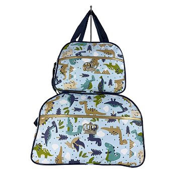 Kit Mala Bolsa Maternidade 2 Peças Vies - Dinossauro