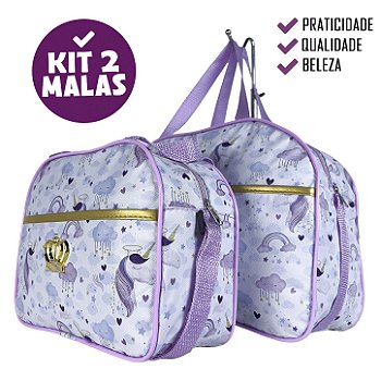 Kit Mala Bolsa Maternidade 2 Peças Vies - Unicórnio