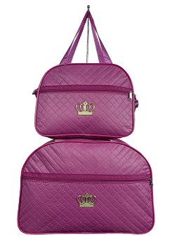 Kit Mala Bolsa Maternidade 2 Peças Zíper - Pink