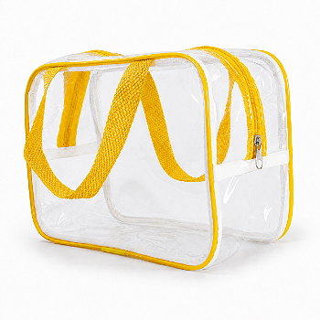 Bolsa Necessaire Transparente Feminina Organizadora Amarela