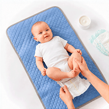 Trocador Portatil Para Bebê Acolchoado impermeável Dobravél - Azul BB