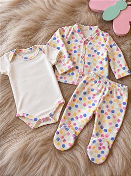 Conjunto 3 peças Menina Poá Colors