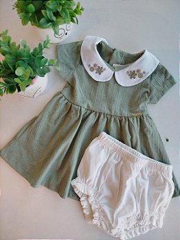 VESTIDO HAVE FUN LITTLE FLOWER COM TAPA FRALDA 30613