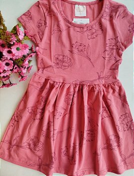 VESTIDO HAVE FUN MANGA CURTA ESTAMPADO ROSA COTTON 30688
