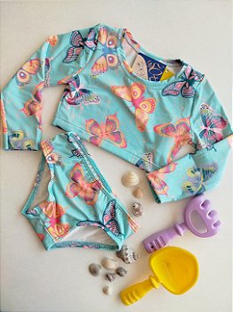 CONJUNTO HAVE FUN BORBOLETAS AZUL PROTEÇÃO UV 30599
