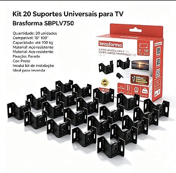 KIT 20 UNID SUPORTES UNIVERSAL BRASFORMA