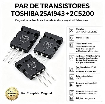 PAR DE TRANSISTORES 2SA1943 E 2SC5200 ORIG