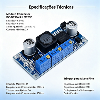Módulo Conversor DC-DC Buck LM2596