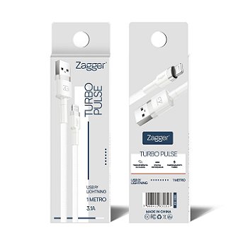 Cabo Zagger Turbo Pulse- USB para Lightning 1 Metro