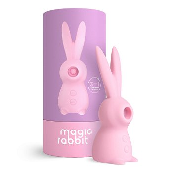 Estimulador clitóris recarregável Magic Rabbit 3 em 1- rosa