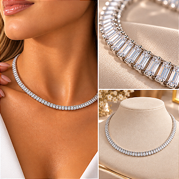 Choker Riviera Baguete Cristal com Extensor