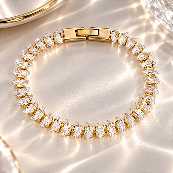Pulseira Riviera em Zircônia Formato Lua Cristal