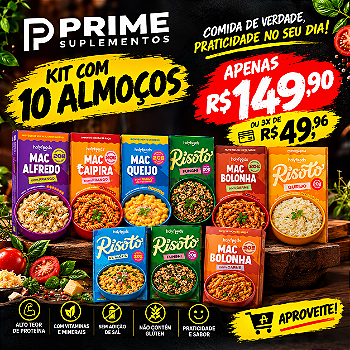 Kit com 10 Holyfoods Comida Saudável e Proteica